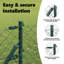 Chain Link Fence With 7 Posts Galvanised Steel-306222713-306222663