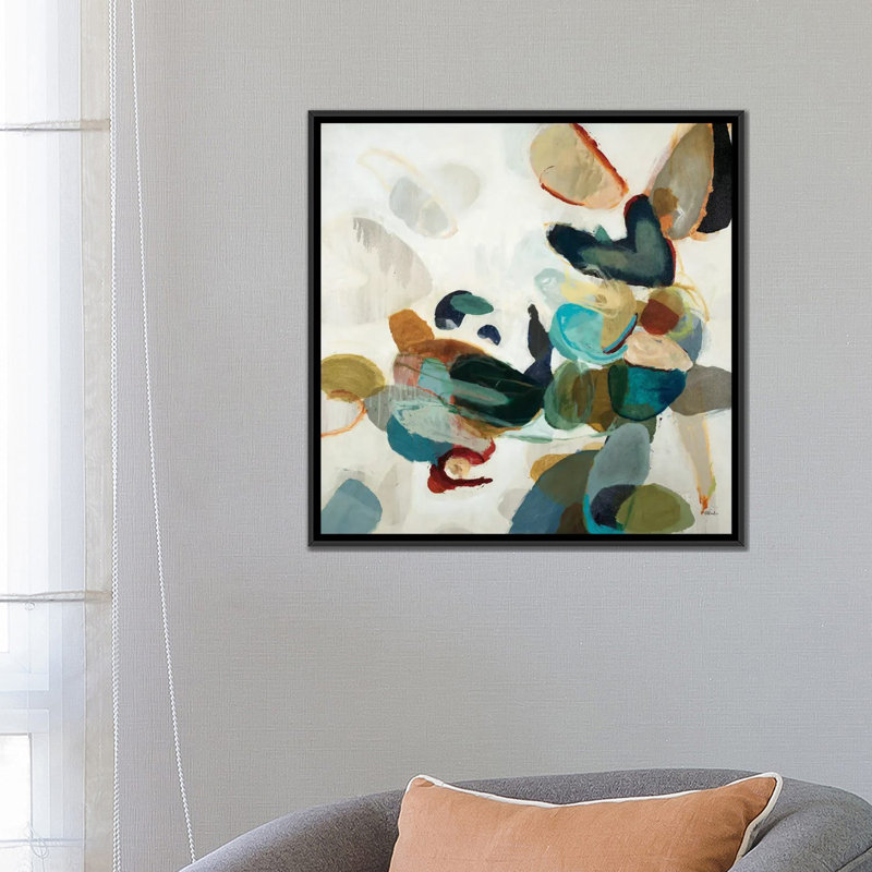 « stone pattern i », impression sur toile, H 18 po x l 18 po x P 1,5 po, Toile avec cadre noir, Pas de tapis
