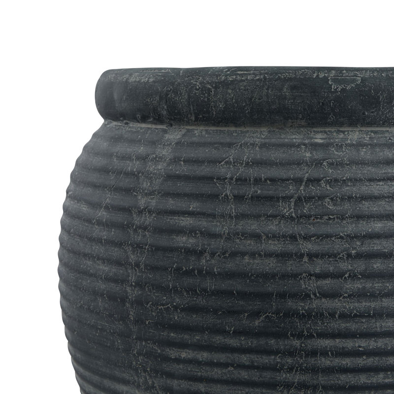 Marina Handmade Ceramic Planter, 31cm H x 40cm W x 40cm D, Grey