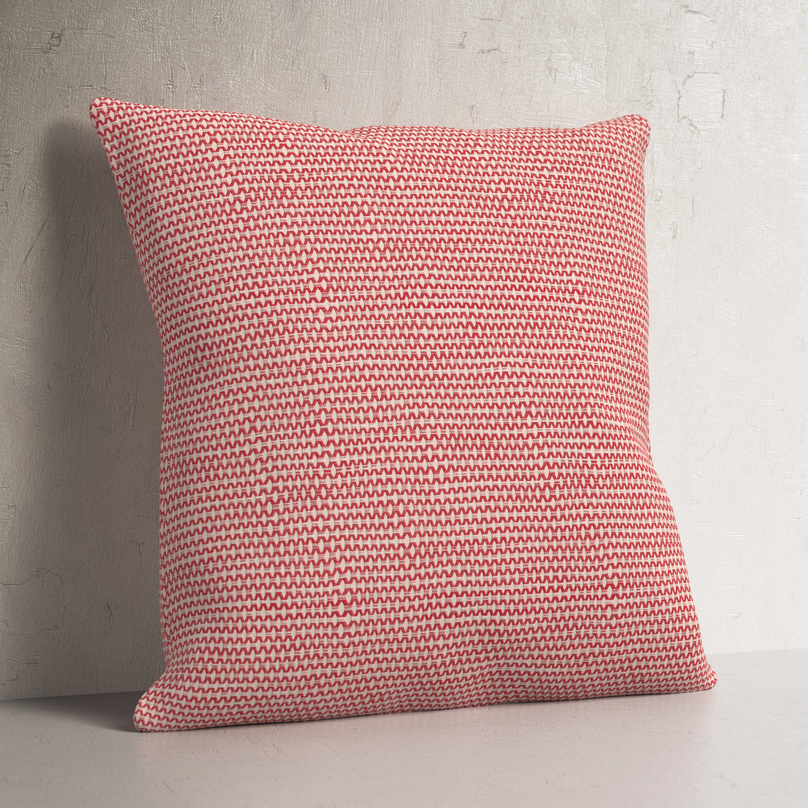 Tiana Geometric Cotton Throw Pillow, Red