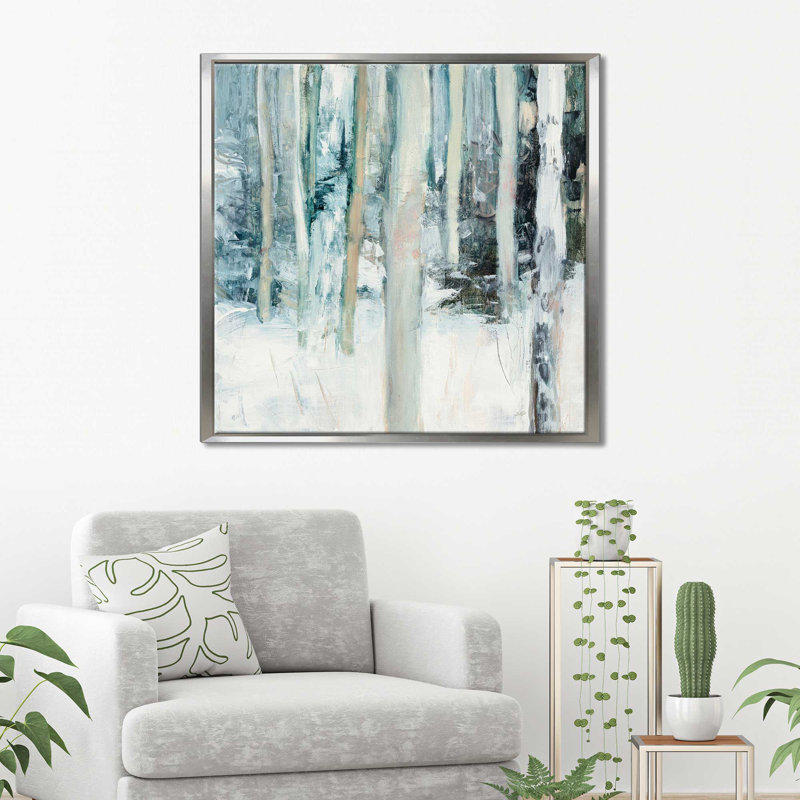 " Winter Woods I ", 31.5" H x 31.5" W x 2" D, Silver Floater Frame