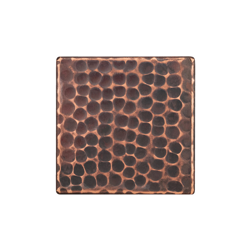 3" x 3" Hammered Copper Tile - Quantity 8
