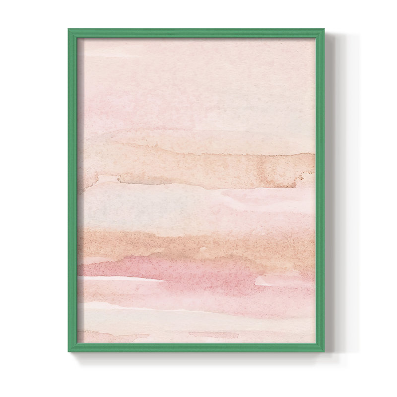 «Rose Fade I», reproduction encadrée - bois massif, H 10 po x l 8 po, Vert