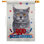 Drapeau de maison patriotique bleu à poils courts en polyester 40 x 28 pi