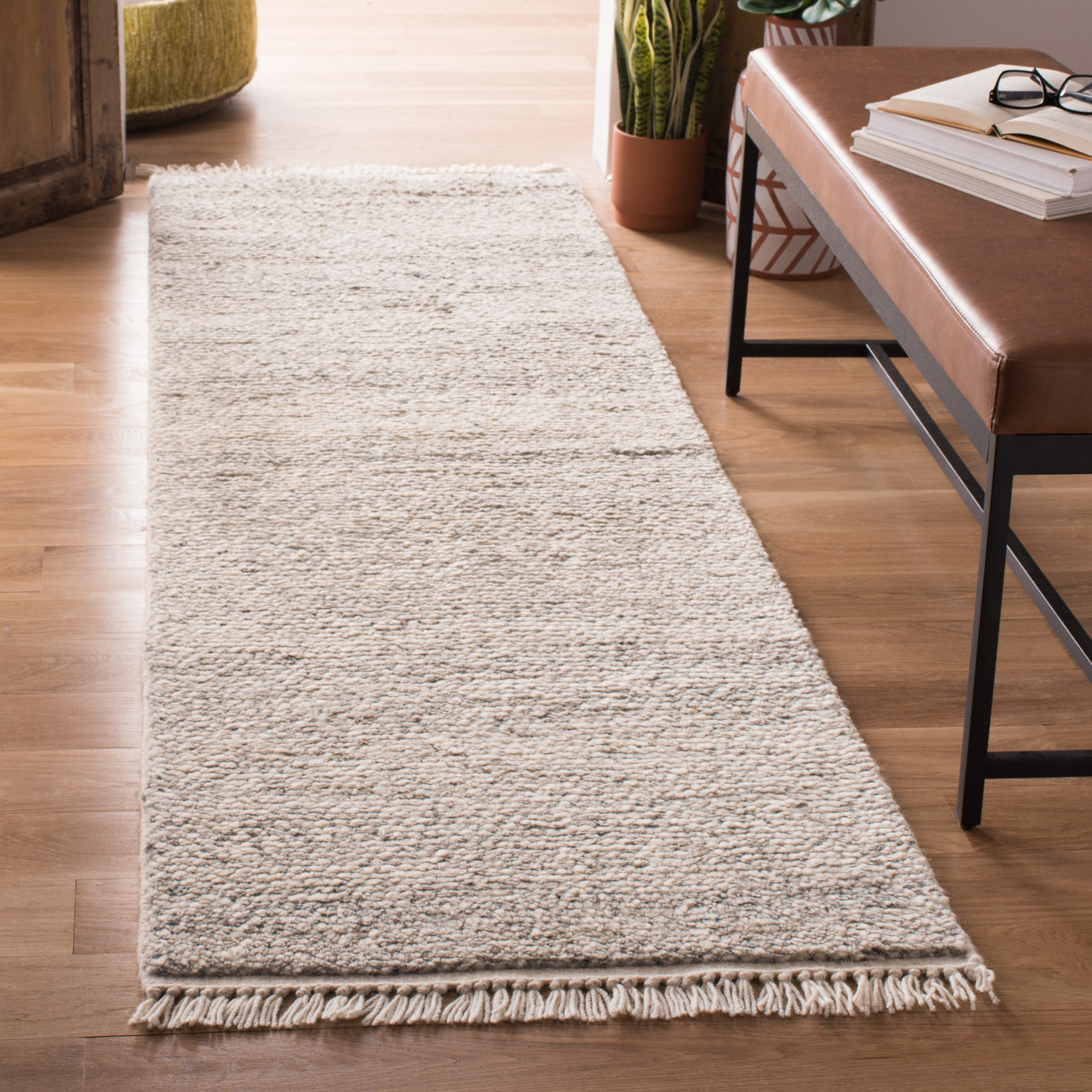 Wyly Gray Handmade Wool Rug, Runner 2'3" x 8'