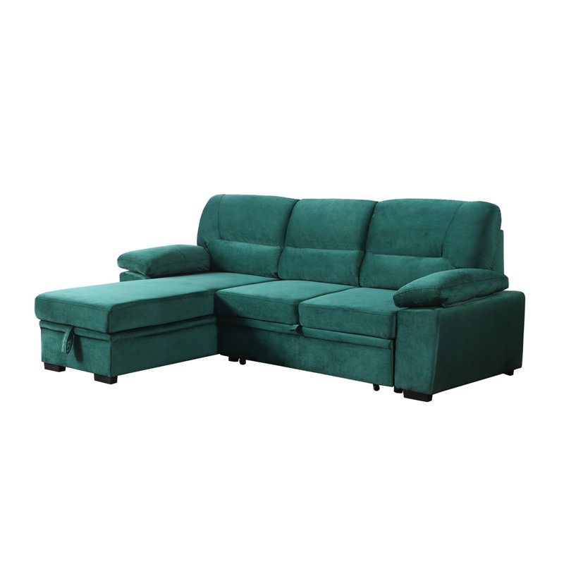 Canapé-lit modulaire en velours réversible, Velours vert