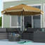 Outsunny 9Ft Patio Umbrella With Push Button Tilt And Crank, Ruffled Outdoor Market Table Umbrella With Tassles And 8 Ribs, For Garden, Deck, Pool-2095412328