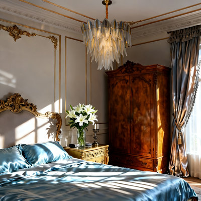 Modern Gold Crystal Chandelier With 9-Light,4-Tier Elegant Decora Chandeliers For Living Room, Dining Room, Bedroom