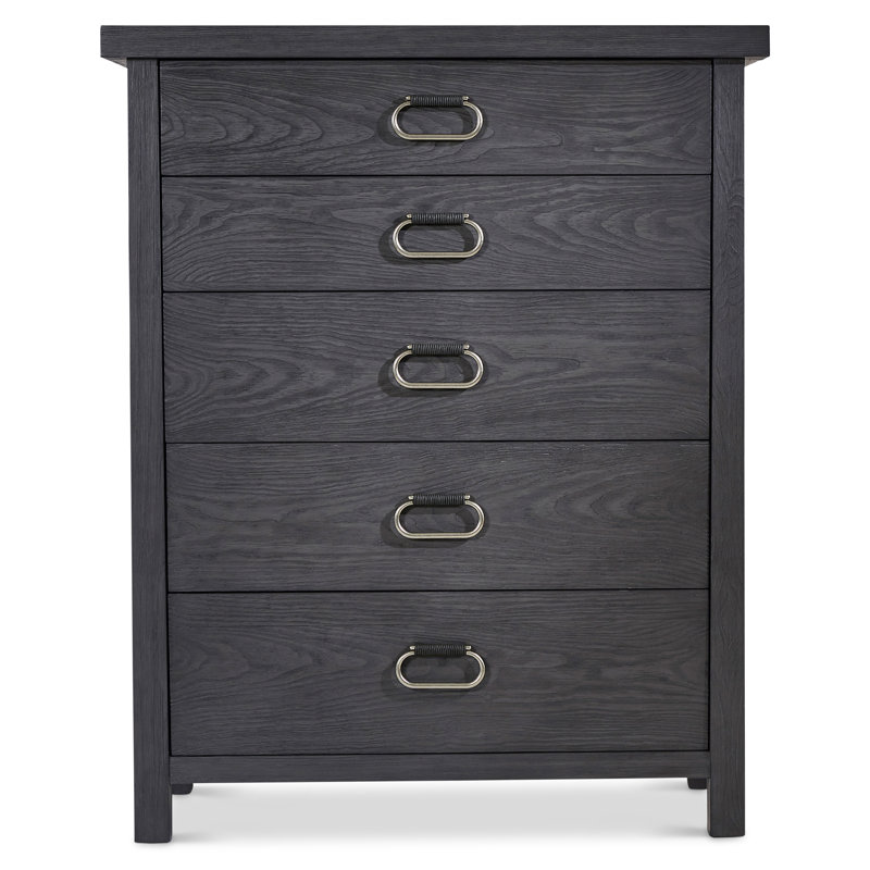 Trianon Contemporary 5-Drawer Black Dresser with Soft Close