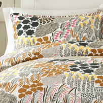 Peini Marimekko Brown Cotton Comforter Set