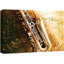 Saxophone en bronze avec notes de musique tourbillonnantes-94537502