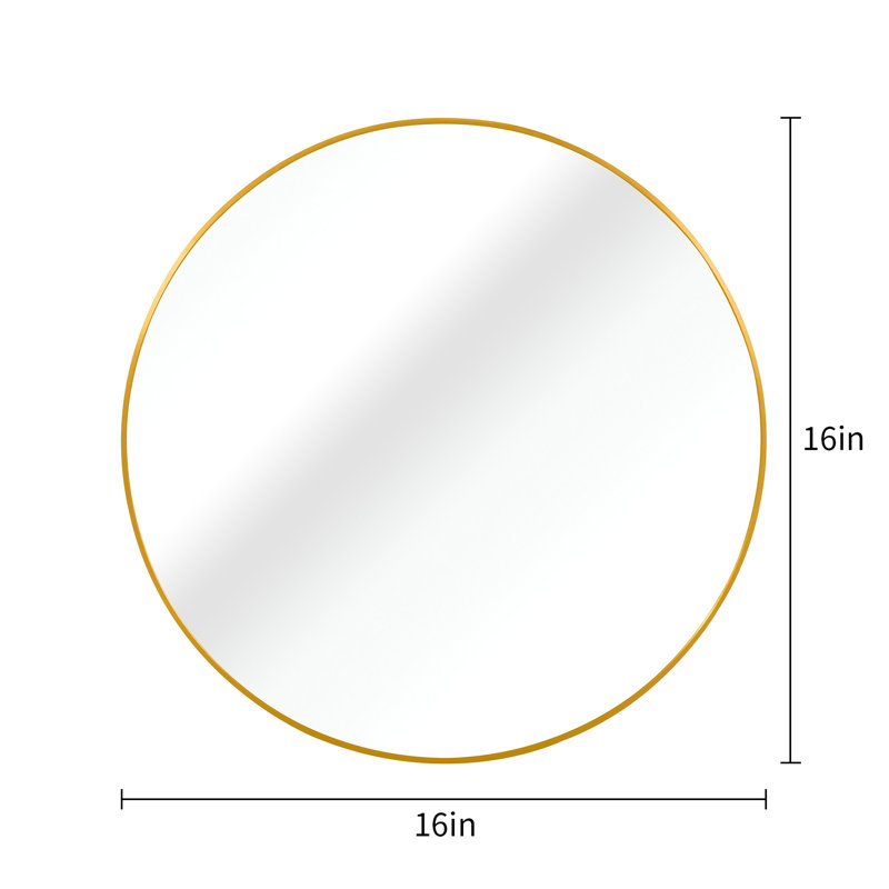 Miroir rond en aluminium pour hommes, Or, 39 po x 39 po