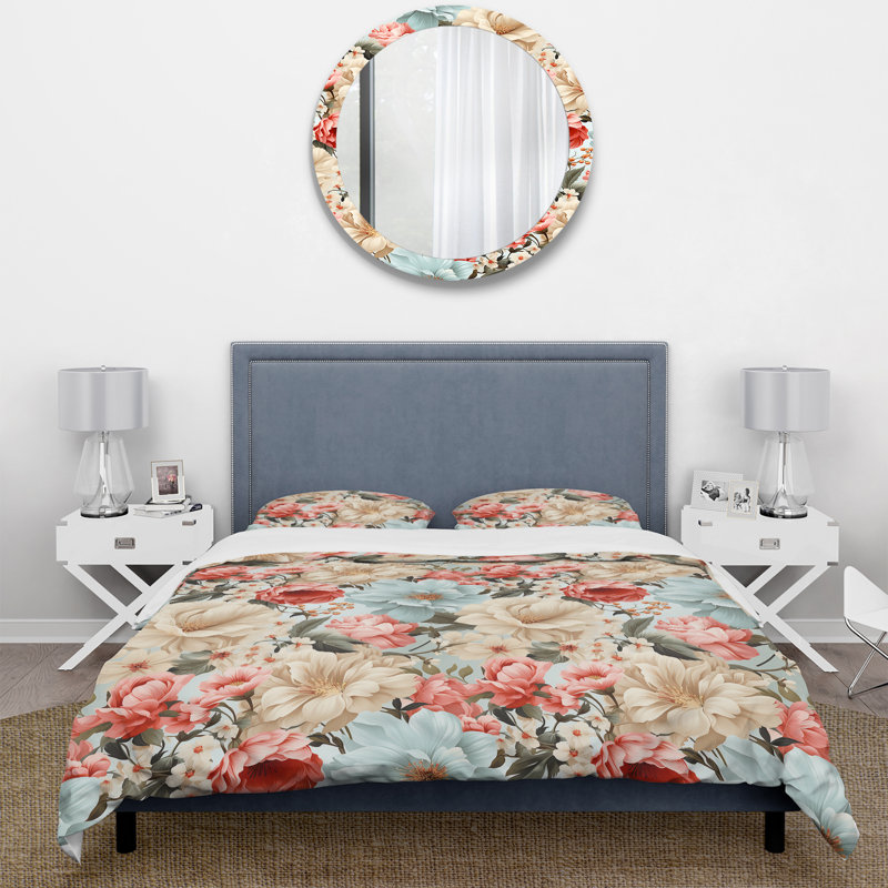 Ensemble de housse de couette Boho Victorian Romance, Housse de couette pour très grand lit et 2 très