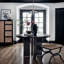 Black Round Solid Wood Dining table-571402884