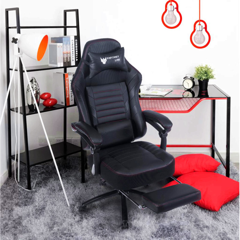 Fauteuil de jeu vidéo ergonomique réglable, Noir