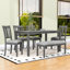 Ensemble de table de salle à manger 6 pièces en bois pour 6 personnes avec table rectangulaire, 4 chaises rembourrées et banc-609160960