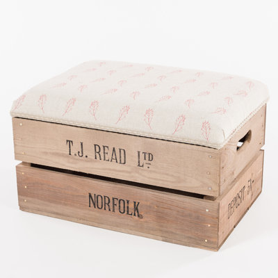 Brand 53.3cm Wide Rectangle Floral Ottoman with Storage