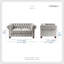 Causeuse Chesterfield en velours de style classique de 63,5 po avec garniture cloutée élégante-1159472664