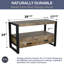 40'' Mango Wood TV Stand with Storage Drawers and Black Metal Frame