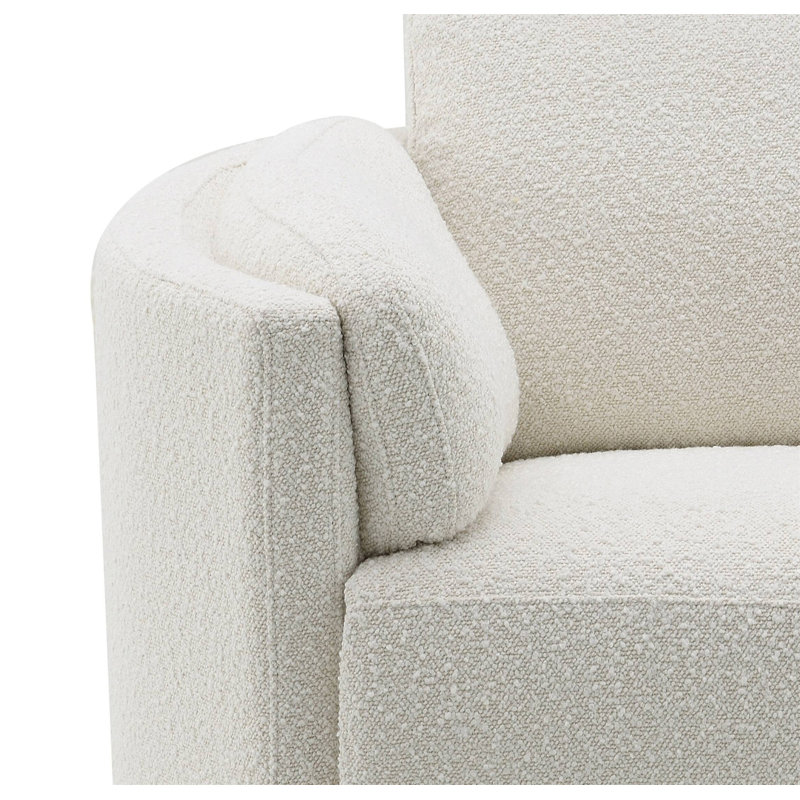 Fauteuil inclinable oscillant Sagen Beige Boucle, Beige bouclé