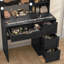 Coiffeuse Adaugo avec 10 lumières DEL, 4 tiroirs et 2 tablettes de rangement-954269702
