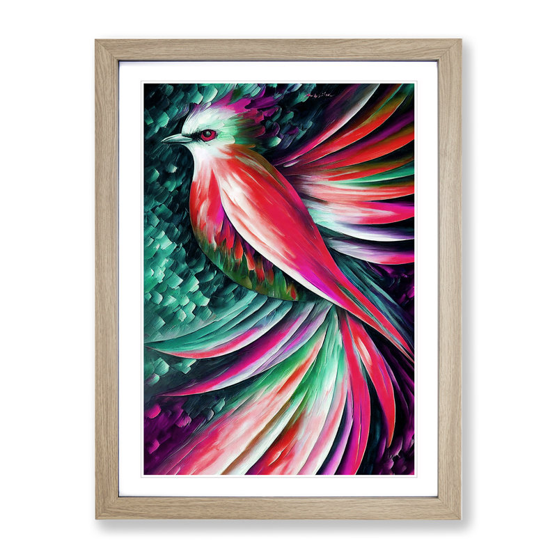 Lone Bird No.3 - Framed Print, 64cm H x 46cm W x 2cm D, Oak