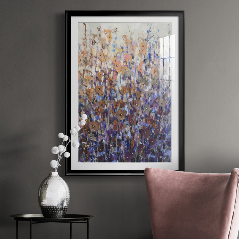 «Fall Wildflowers II», reproduction encadrée de qualité supérieure - prête à être accrochée, Cadre noir