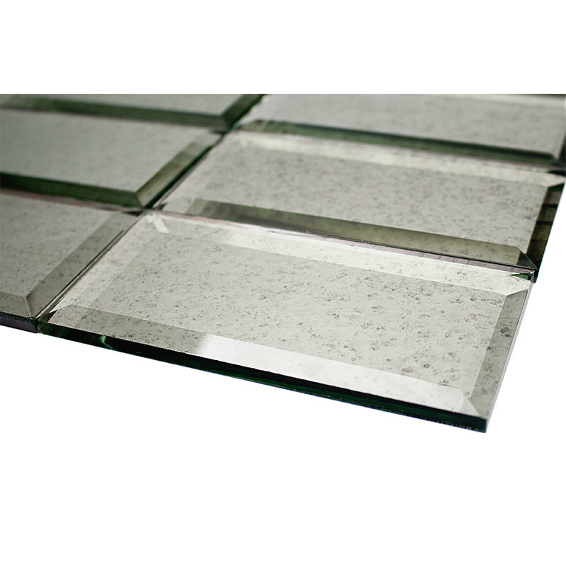 Vintage Mirror 3" x 6" Beveled Glass Brick Look Subway Wall Tile