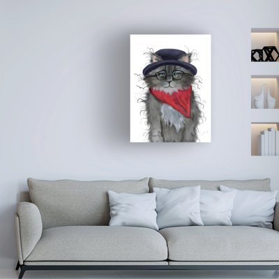 Karrie Evenson Cat In Hat Canvas Art