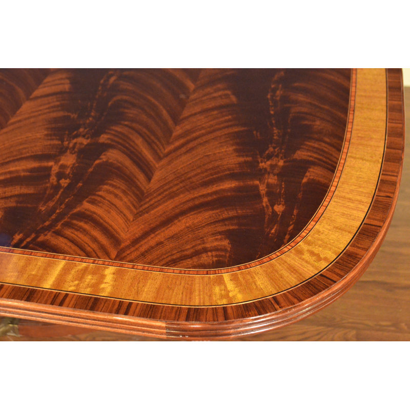 Multi-Banded Mahogany Dining Table