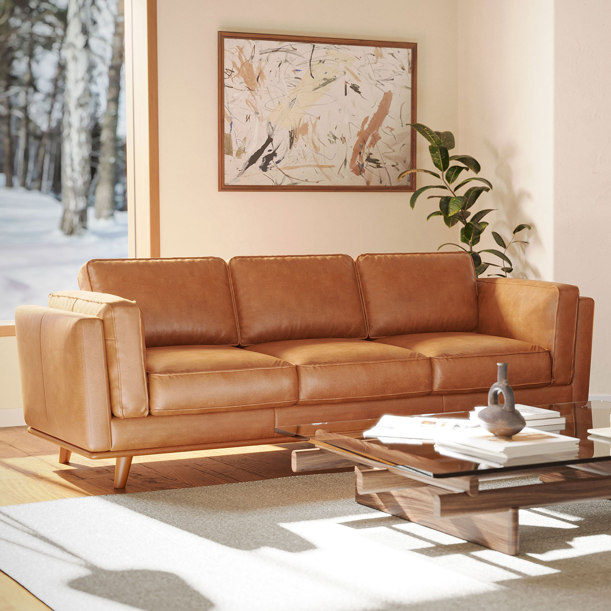 Dahlia 3 seat leather sofa sales