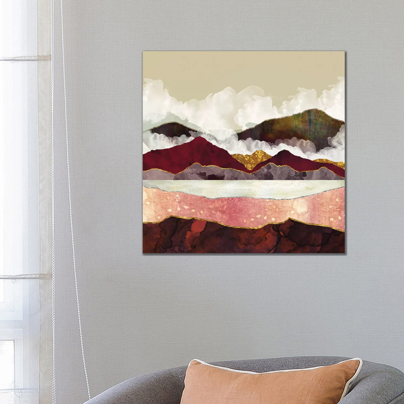 Melon Mountains - impression d'art graphique, H 26 po x l 26 po x P 1,5 po, Aucun mat, Toile tendue