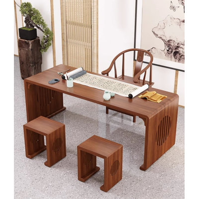 Bureau chinois classique en chêne massif