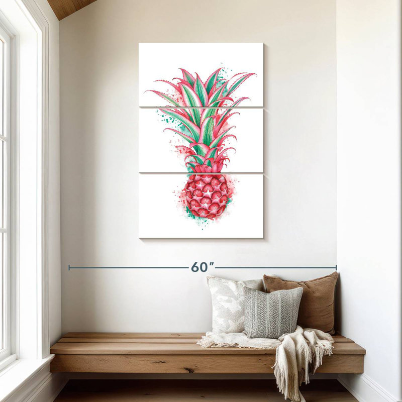 Yarlin Pink Pineapple, 45" H x 28" W