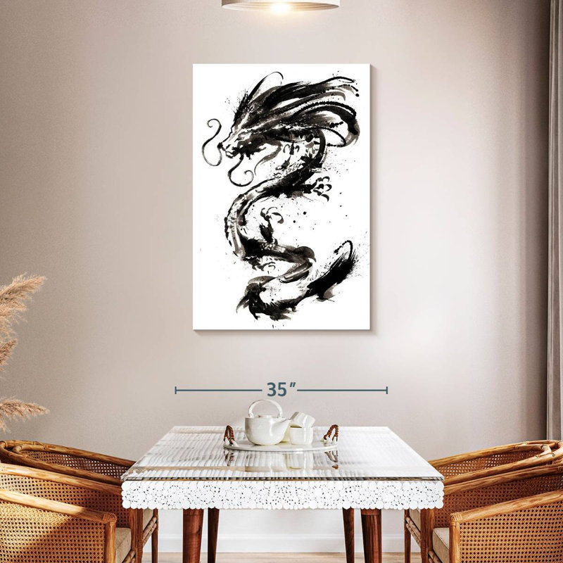 Dragon asiatique, H 45 po x l 30 po