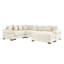 Canapé modulaire surdimensionné surdimensionné en nuage, canapé modulaire convertible, accoudoirs très épais avec repose-pieds, tissu velours côtelé de qualité supérieure, conception ergonomique, assemblage facile, pour chambre à coucher, crème