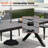 8-12 Person Plastic Desktop & Aluminum Frame Rectangular Outdoor Dining Table with Umbrella Hole-1393225617-1386095547