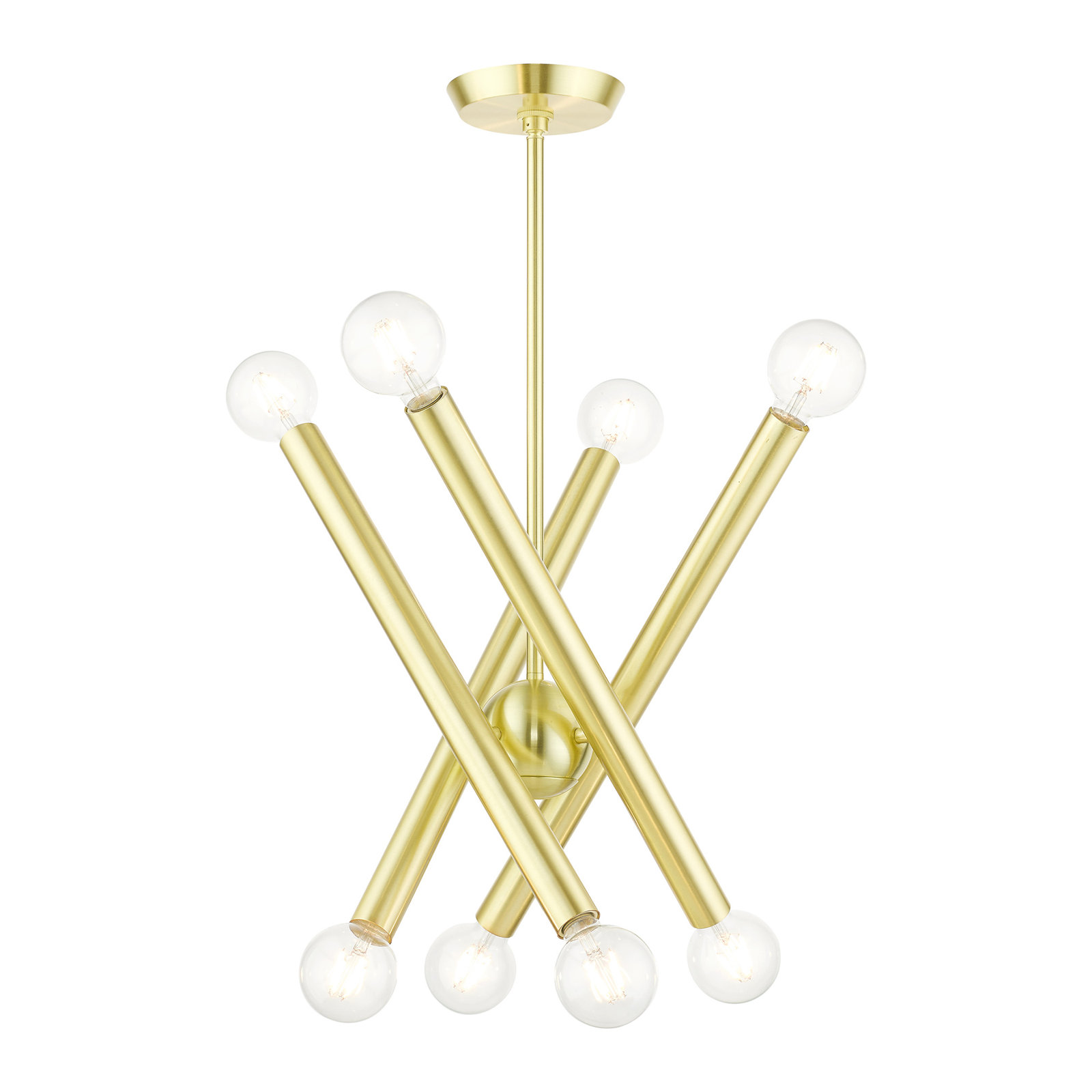 Ruven 8 - Light Chandelier, Satin Brass