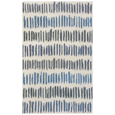Tapis ivoire / bleu en laine touffeté à la main Trapp