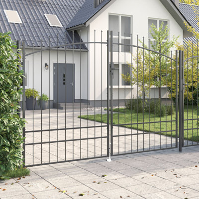 200cm H x 300cm W Grey Powder-Coated Steel Gate