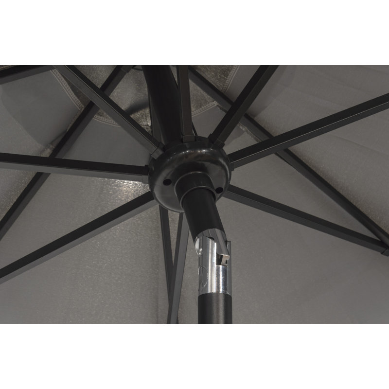 Parasol de marché solaire 9 'à DEL, Gris