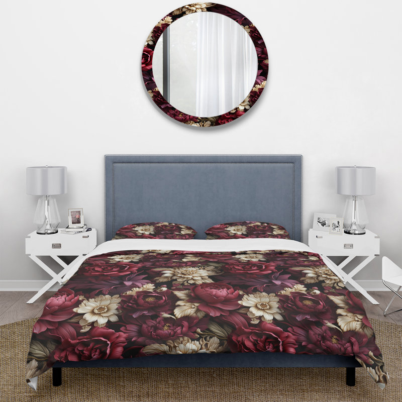 Renaissance Revival Victorian Pattern IX - Ensemble de housse de couette à motif floral