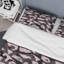 Ensemble de housse de couette en microfibre 3 pièces noir / gris clair / rose clair