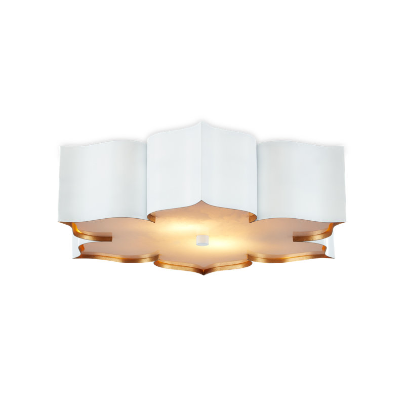 Grand Lotus 2 - Light Flush Mount, Sugar White/Contemporary Gold