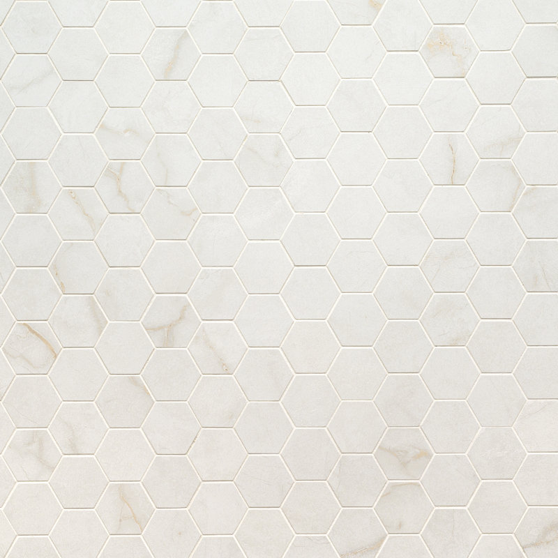 Beldale Hexagon 12 in. x 12 in. Matte Porcelain Mosaic Floor and Wall Tile, Carmara