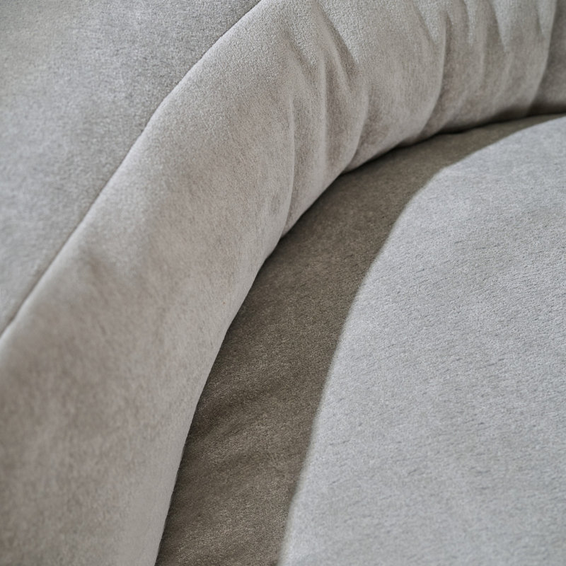 Canapé-coussin Compression Oversize, Fausse fourrure grise