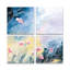 Ensemble de 4 panneaux muraux - Art mural sur toile «Blooms Swaying In The Breeze» par Meredith Howse 