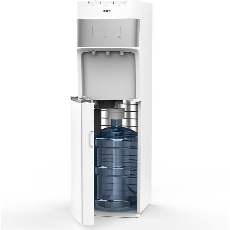 Distributeur d'eau froide autonettoyant pour bouteilles de 3 à 5 gallons Soopyk, Blanc