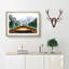 Boat In Lago Di Braies Italy Painting - Single Picture Frame Print on MDF-56634675-56634674