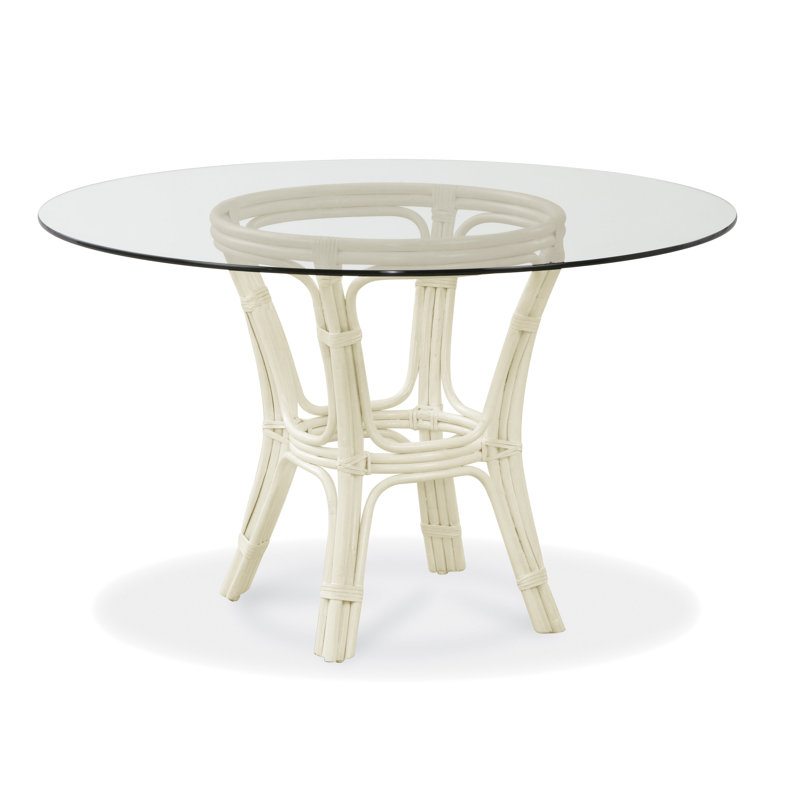 Trellis Round Glass Dining Table, 29" H x 48" L x 48" W, Ocean